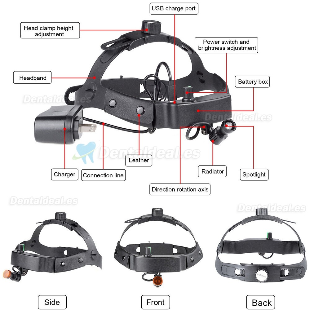 YUYO DY-509 L&aacute;mpara Frontal Dental LED Inal&aacute;mbrica 3W Quir&uacute;rgica